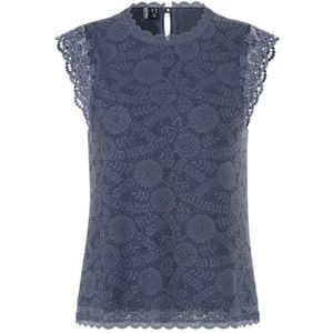 PIECES Pcolline Sl Lace Top WVN Noos, blauw (ombre blue), S