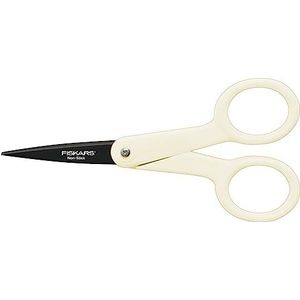 Fiskars Schaar met microtip en antikleeflaagje, lengte: 12 cm, voor rechts- en linkshandigen, wit, 1004682