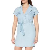 Noisy may damesblousejurk met korte mouwen, blauw (Light Blue Denim Light Blue Denim), XS