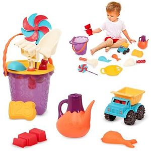 B. toys zandspeelgoed, 11-delig, met tas, zandbak, speelgoed, strand, speelplaats met emmer, schep, zandvormpje, kiepwagen, speelgoed vanaf 18 maanden