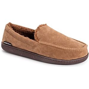 MUK LUKS Heren Heren Faux Suede Moccasin Slippers Slippers, camel, Medium