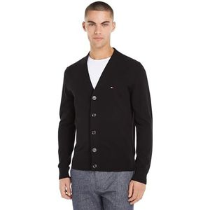 Tommy Hilfiger Heren Essential Katoenen Vest MW0MW33111, Cardigan Trui, Zwart, XXL, Zwart (zwart), XXL