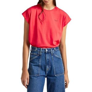 Pepe Jeans Dames Straight Fit Jeans, Rood (krokant rood), XL
