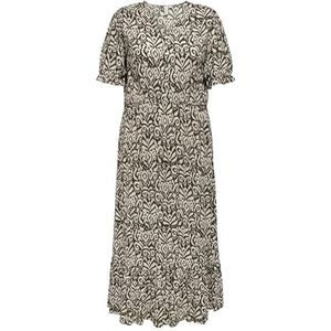 ONLY Carmakoma Dames Carchianti S/S lange jurk WVN Noos, tarmac, 42