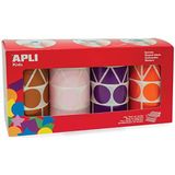 Apli Kids 11913 - Set met 4 rollen in verschillende vormen en kleuren, bruin/roze/paars/oranje