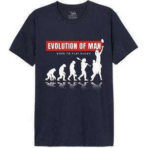 Republic of California ""Evolution of Rugby"" MEREPCZTS128 T-shirt voor heren, marineblauw, maat XL, Marine., XL
