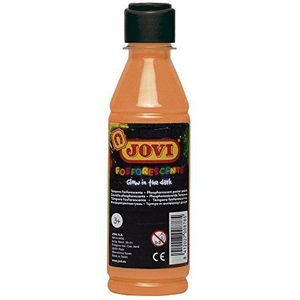 Jovi - Fosforescerende temperaverf, fles van 250 ml, oranje kleur, verf op basis van natuurlijke ingrediënten, gemakkelijk te wassen, glutenvrij, ideaal voor schoolgebruik (51906)