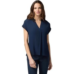 Oltre: Viscose blouse met satijnen bekleding Spring Summer 25, blauw, XL