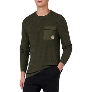 Jack & Jones JCOHUNTER gebreide trui met ronde hals voor heren, Forest Night, S