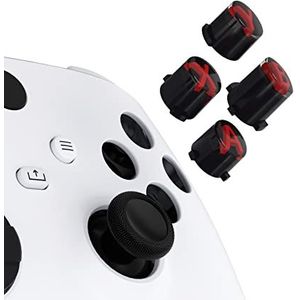 eXtremeRate Vervangende ABXY Knoppen voor Xbox Series X S Controller, A B X Y Toetsen Buttons voor Xbox One S X/Elite V1/Elite Series 2 Controller-Karmijnrood&Zwart