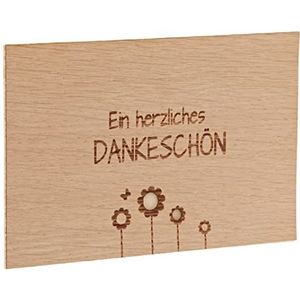 Holzgrusskarten Bedankt 100% handgemaakt in Oostenrijk, gemaakt van eikenhout, vouwkaart, ansichtkaart, wenskaart