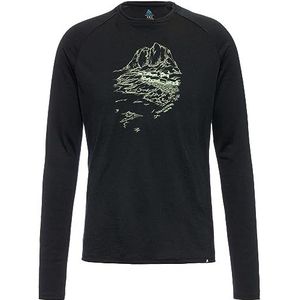 Odlo Ascent Merino 200 Dawn Tracks T-shirt, zwart, M heren, Zwart, M