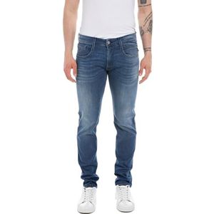Replay Anbass Herenjeans, slimfit, met power stretch, 009, medium blue., 28W x 34L