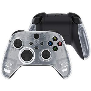 eXtremeRate Cover Hoes voor Xbox Series X S Controller, Frontplaat Shell met Grip Handvat Paneel DIY Vervanging voor Xbox Series X S Controller Model 1914(Zonder Controller)-Transparant Helder