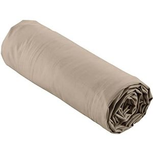 Douceur d'intérieur - Hoeslaken - Zand - 180 x 200 cm - Percal Katoen