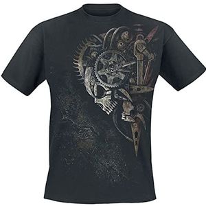 Spiral Diesel Punk T-shirt zwart M 100% katoen Everyday Goth, Gothic, Horror, Rock wear, Steampunk