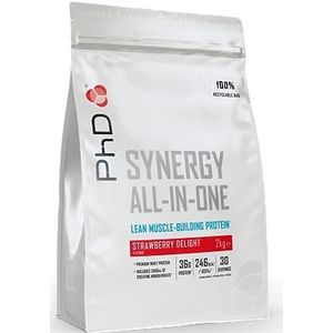 PhD Nutrition Synergy All-in-One Premium Whey Protein Protein Powder met 40g Protein Complex - Aardbeienverrukking 2 kg - suikerarm, spieropbouw