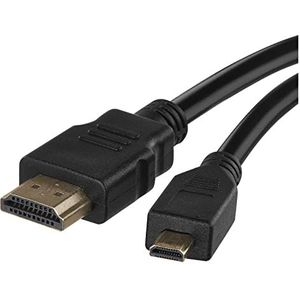 EMOS High Speed HDMI 2.0-kabel met ethernet 1,5 m, 18 Gbit/s hogesnelheidskabel met Ultra HD, 4K, 3D, ARC-ondersteuning, A-stekker naar micro-HDMI (D-type) voor GoPro, tablet, camera