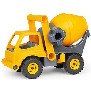 Lena 04215 - EcoActives betonmixer, bouwplaatsvoertuig ca. 28 cm, robuust met beweegbare mengtrommel, speelgoed voor kinderen vanaf 2 jaar, geel