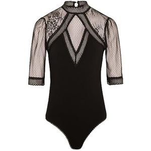 Morgan Dames body 3/4 mouw met kant Datil zwart TXS, zwart., XS