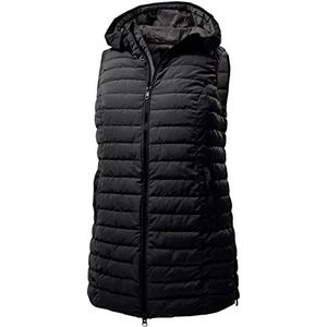 STOY Dames vest in dons-optiek/gewatteerd vest met capuchon STS 3 WMN QLTD VST, zwart, 46, 38100-000