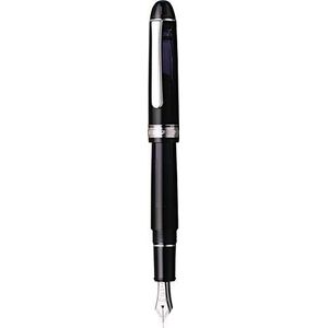 PLATINUM Japanse vulpen # 3776 Century Rhodium Black Diamond F/zwart / 0,28-0,34 mm/handgemaakt/veer van 14-karaats goud/met geschenkdoos/vulpen