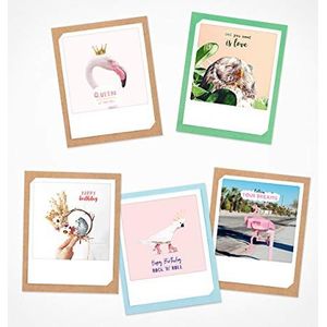 PICKMOTION Koningin van de dag | Set van 5 gevouwen kaarten | Wenskaarten - Inclusief envelop, Foto's van Instagram-fotografen, ontworpen in Berlijn, Verjaardagskaarten