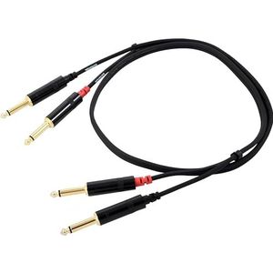 CORDIAL Kabel audio dubbel jack mono 90 cm kabel AUDIO Essentials Jack