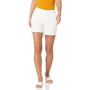 Amazon Essentials Dames Mid-Rise Slim-Fit 5 Inch Binnenbeenlengte Khaki Short (Verkrijgbaar in Rechte en Curvy Fits), Wit, 0, Wit, 2, Wit, 34
