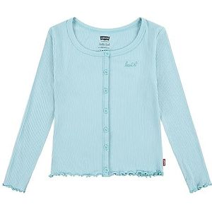 Levi's Meisjes Lvg Solid Ls Ronde Hals Rib tot 3ej294 Vest, Aqua Zee Blauw, 3 jaar