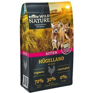 Dehner Wild Nature Kattenvoer, heuvelland, droogvoer, graanvrij, voor jonge katten, kip, 1,5 kg