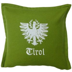 Tirol Living 54478 kussenhoes Loden, adelaar, circa 40 x 40 cm groen