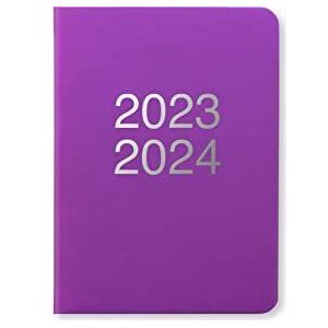 Letts Dazzle A6 dag naar een pagina 2023/2024 academisch dagboek - paars