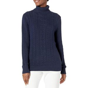 Amazon Essentials Dames visser kabel coltrui (verkrijgbaar in grote maten), marineblauw, L