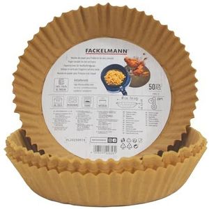 Fackelmann Papierwaaiers voor luchtfriteuse, rond airfryer-papier, antiaanbaklaag en hittebestendig tot 230 °C, accessoires voor luchtfriteuse, 20 x 4,5 cm, geschikt voor Cosori, Cecotec en meer, 100