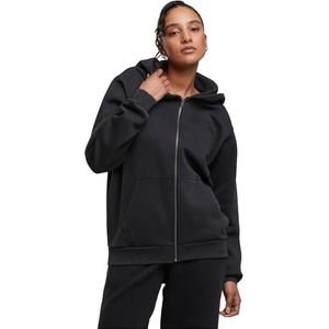 Urban Classics - Vintage Heavy Hoodie - Damescapuchon - Zwart - Geborsteld Fleece