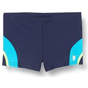 Hogedrukbadpak voor jongens, marineblauw/groen/blauw, 12 Jaren