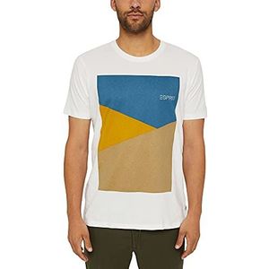 ESPRIT Jersey T-shirt met print, 100% biologisch katoen, off-white, S