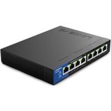 Linksys - LGS108P-EU - 8-poorts Onbeheerde Gigabit PoE-netwerkswitch - Tot 1000 Mbps