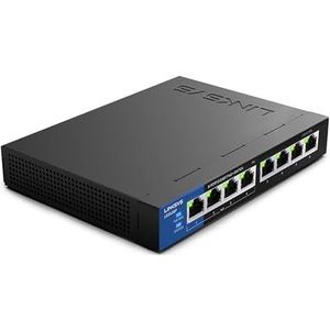 Linksys - LGS108P-EU - 8-poorts Onbeheerde Gigabit PoE-netwerkswitch - Tot 1000 Mbps