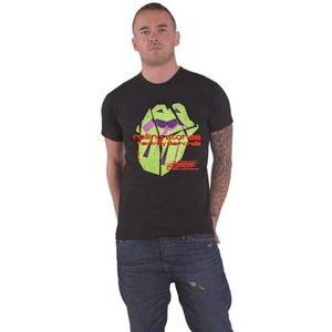 The Rolling Stones T Shirt Hackney Diamonds Neon Tongue nieuw Officieel Zwart XL