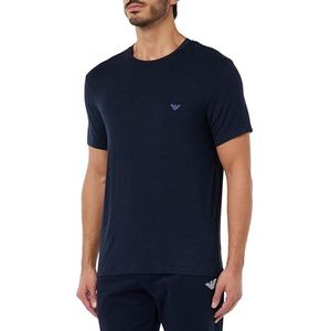 Emporio Armani Heren Mannen Mannen Crew Neck Warm Viscose T-Shirt, marineblauw, XL