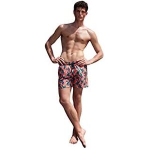 TRENDYOL Beachwear Zwemshort voor heren, gemiddelde tailleband, normale zwembroek, Zeer kleurrijk, M