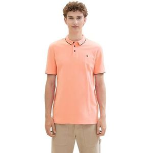 TOM TAILOR Denim Basic Piqué poloshirt voor heren, 21237 - Clear Coral, XL