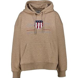 GANT Dames Rel Archive Shield Hoodie Hoodie, Desert Brown, XL