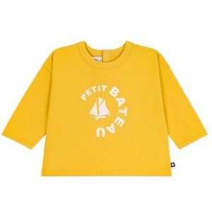 Petit Bateau Baby T-shirt van katoen met lange mouwen, kattenmotief, Napels, 3 Maanden