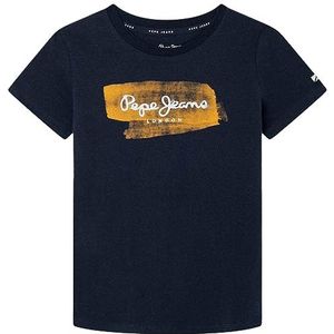 Pepe Jeans Seth Tee Jr T-shirt voor dames, blauw (Dulwich), 6 Jahre