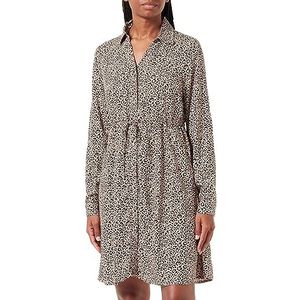 Bestseller A/S Dames Pcnova Ls Tie Dress Noos Bc Jurk, Silver Mink/Aop: leo, XS