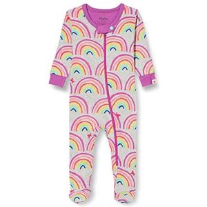 Hatley Organic Cotton Footed Slaappak Pyjama voor kinderen en pasgeborenen meisjes, Rainbow Dreams, 0-3 Maanden