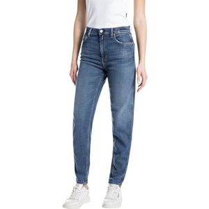 Replay Dames Baloon Fit High Waist Jeans Keida, 009, medium blue., 24W x 32L